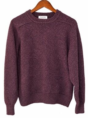 Heather & Tweed 100% Wool Sweater Purple Crewneck XL
